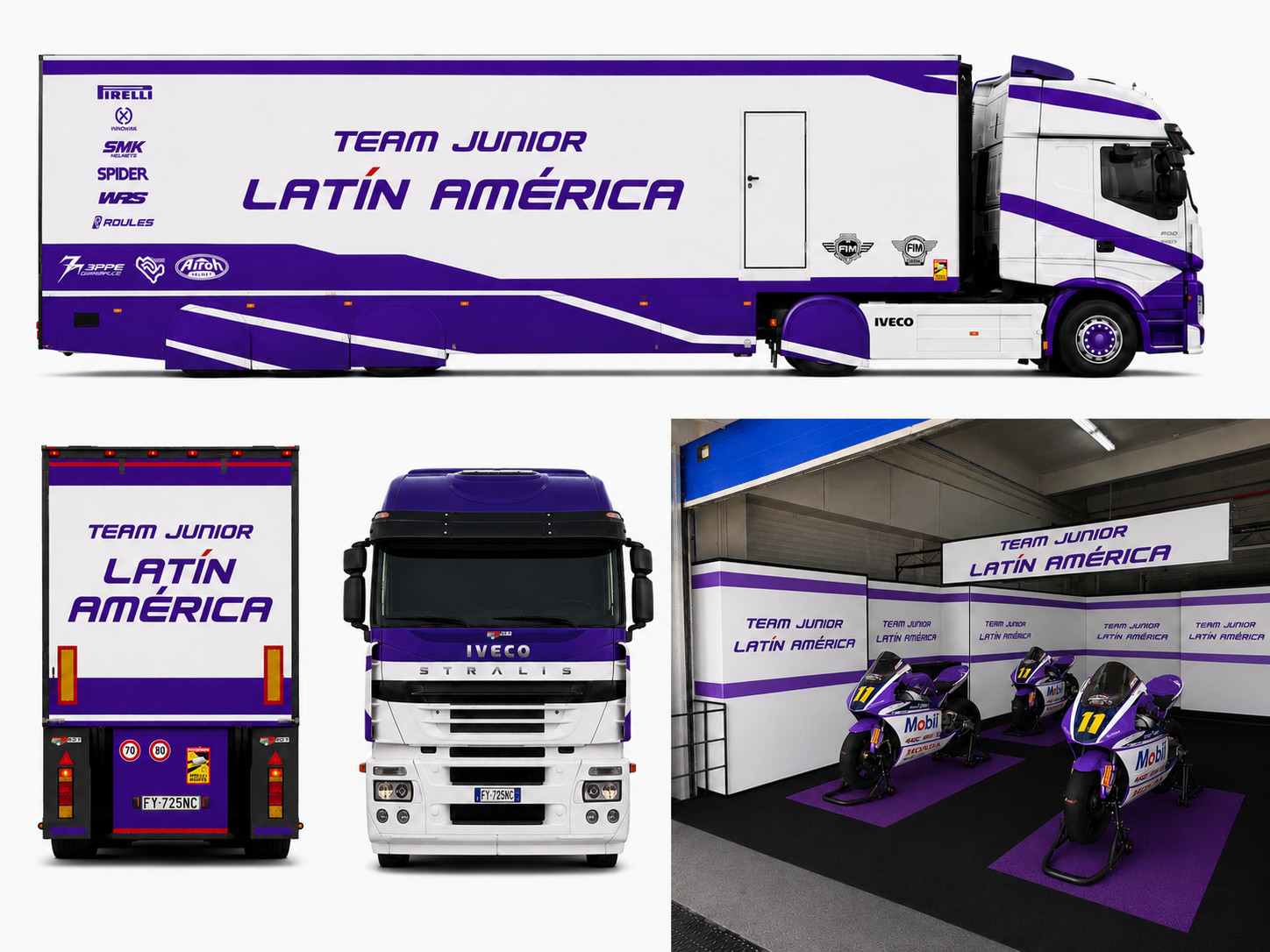 Camión y box del Team Junior Latin America